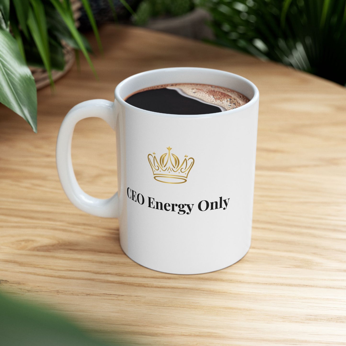 Minimalist black text mug for girl bosses and business owners
