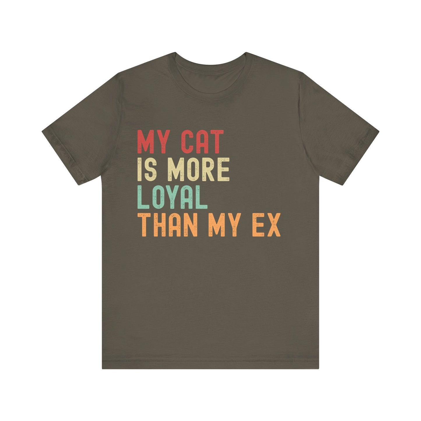 Funny Cat Lover T-Shirt - Army Color