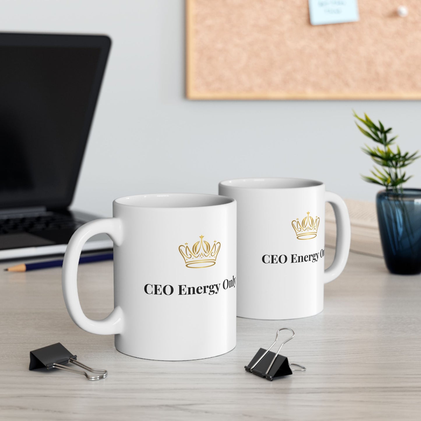 Minimalist black text mug for girl bosses and business owners