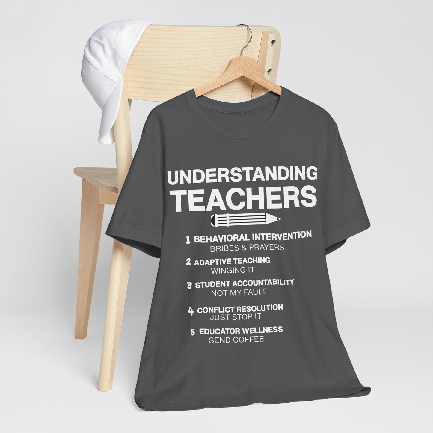Unisex t-shirt with 'Understanding Teachers' quote – perfect gift for educators in Asphalt