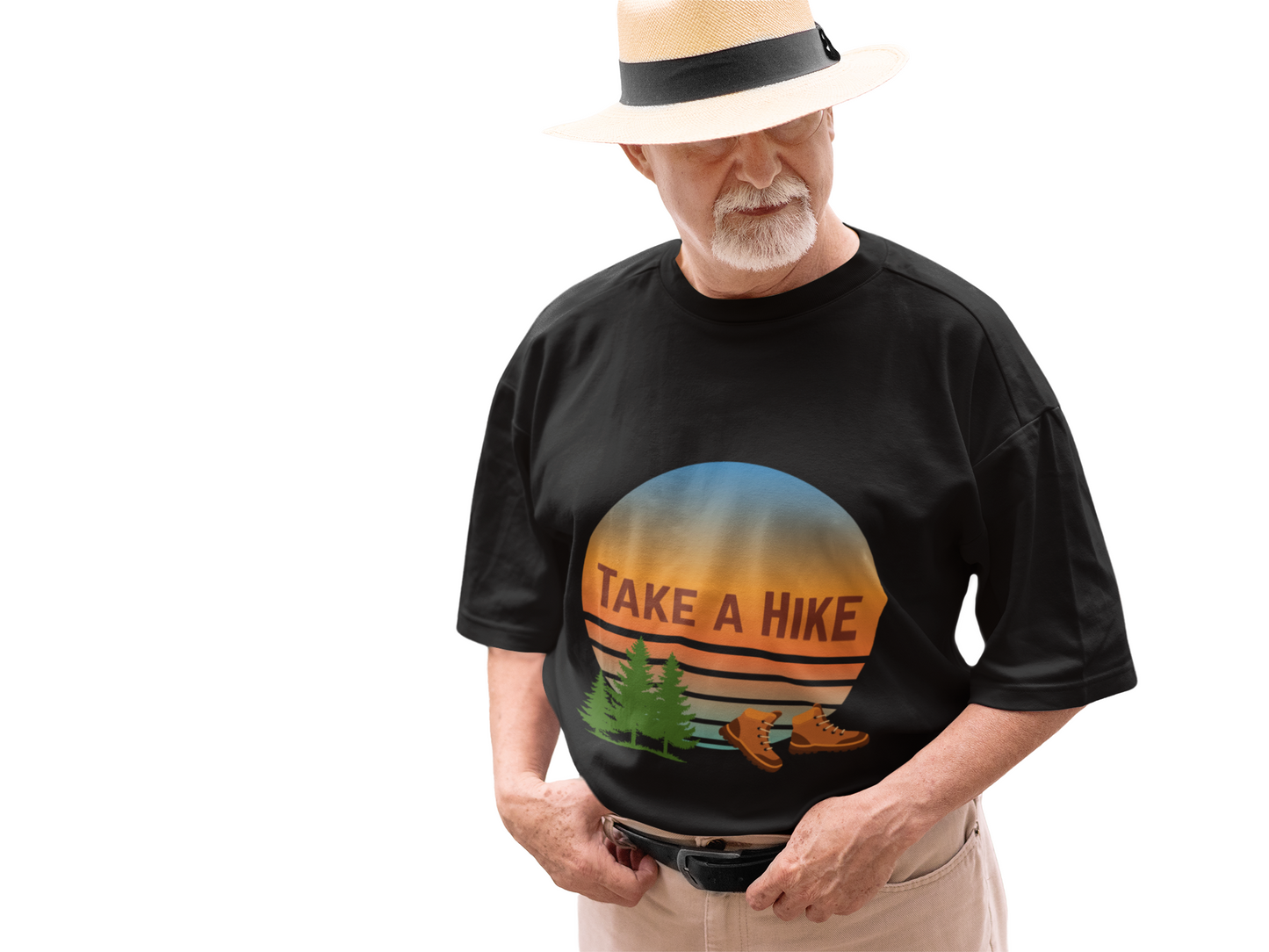 Person wearing Take a Hike t-shirt – funny hiking and nature lover unisex shirt