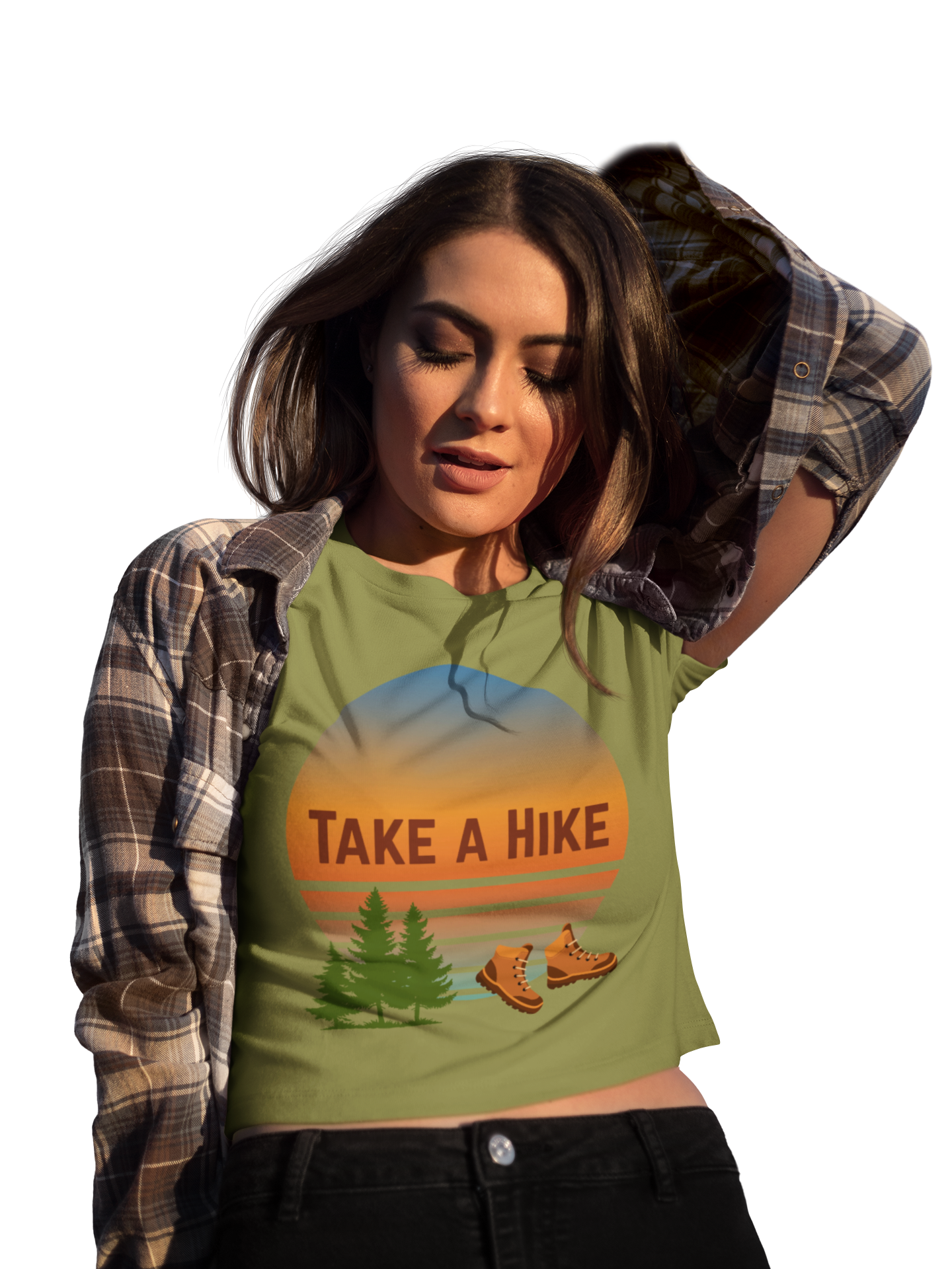 Person wearing Take a Hike t-shirt – funny hiking and nature lover unisex shirt