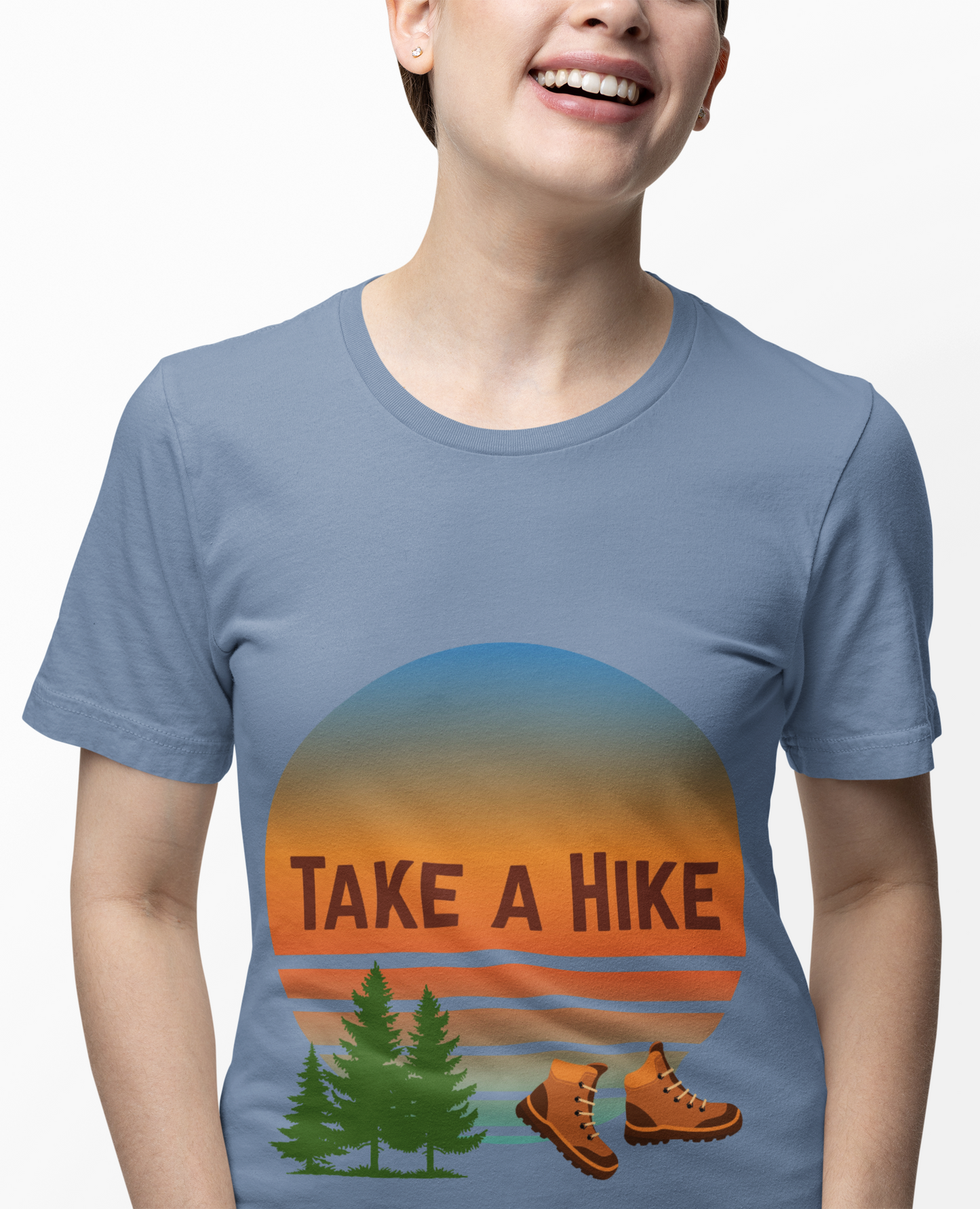 Person wearing Take a Hike t-shirt – funny hiking and nature lover unisex shirt