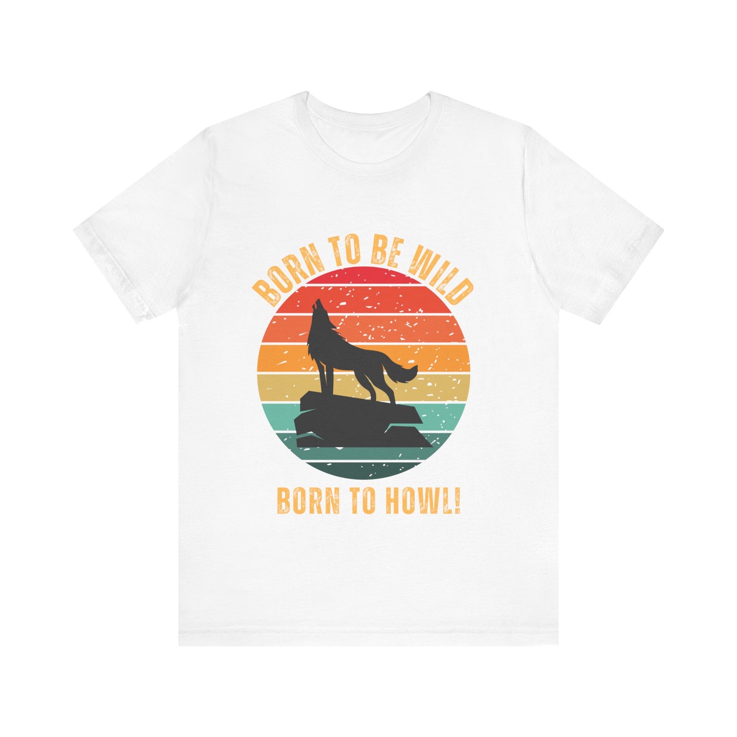 Retro Sunset Howling Dog T-Shirt – Funny Dog Lover Tee in White