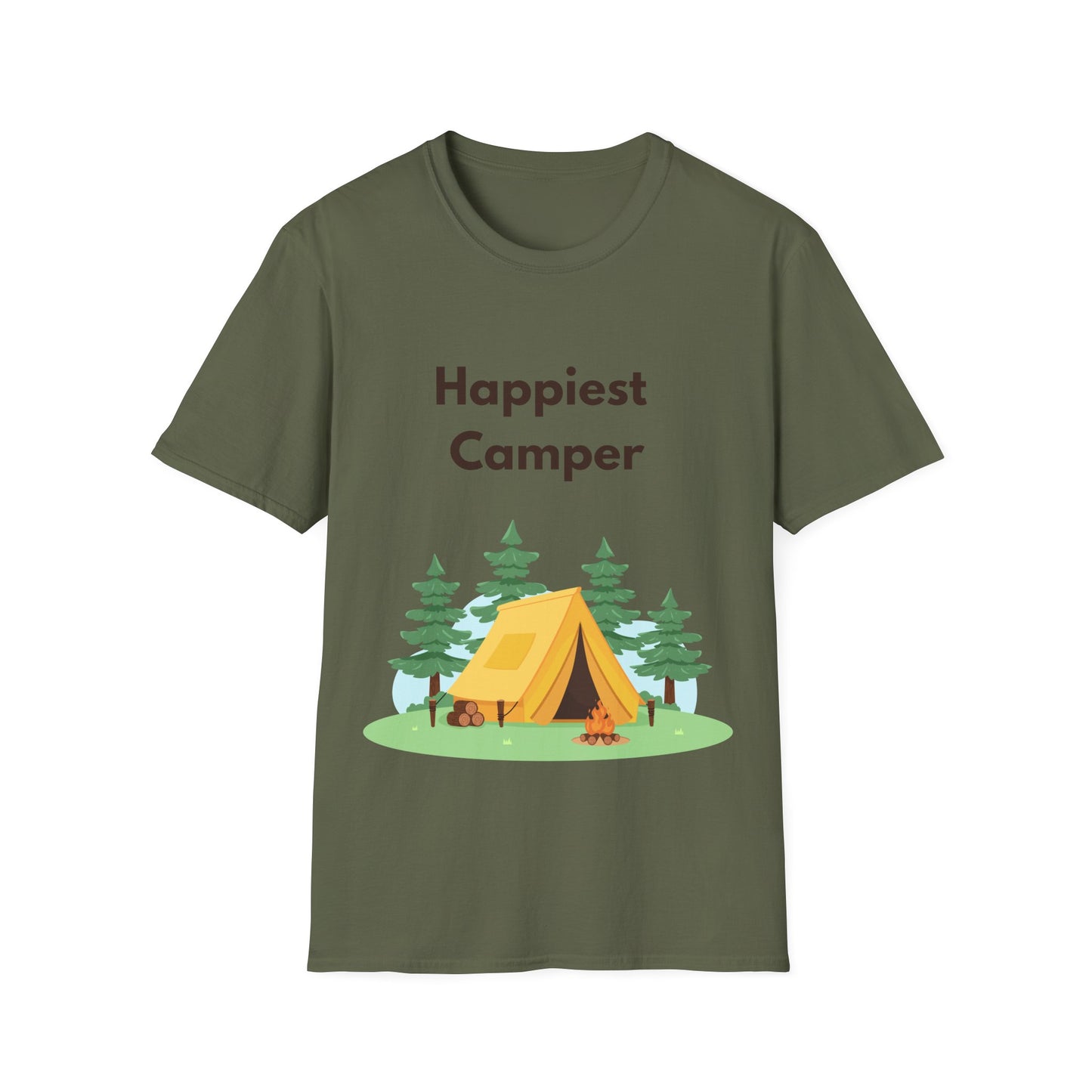 Happiest Camper t-shirt – funny camping unisex tee for outdoor lovers and hikers