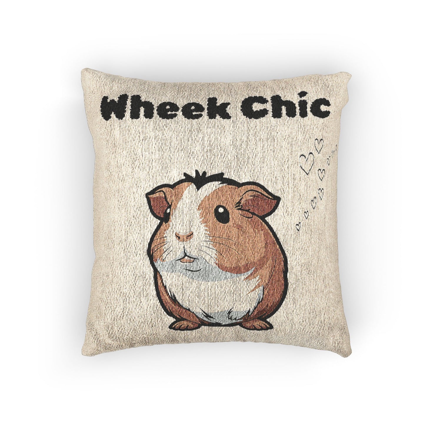 Soft woven decorative pillow for guinea pig owners and pet parents
