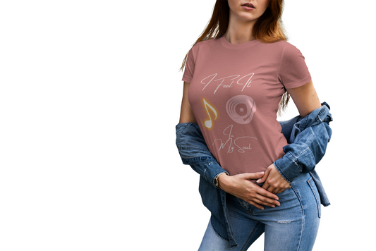 Person wearing I Feel It In My Soul t-shirt – emotional music lover shirt for men and women