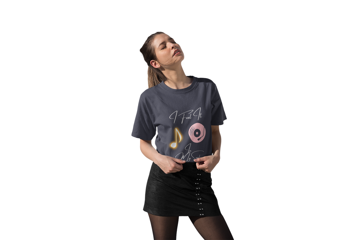 Person wearing I Feel It In My Soul t-shirt – emotional music lover shirt for men and women