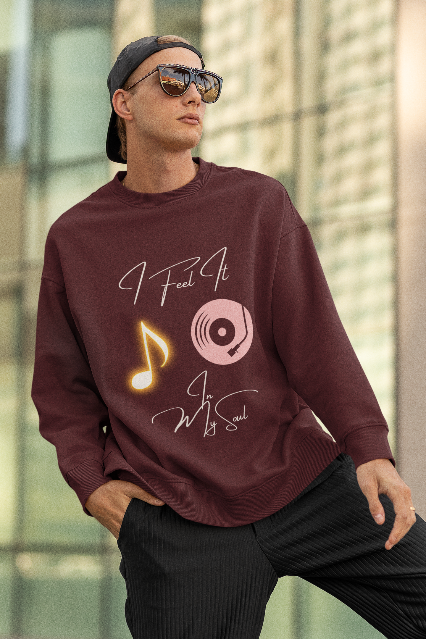 Person wearing I Feel It In My Soul t-shirt – emotional music lover shirt for men and women