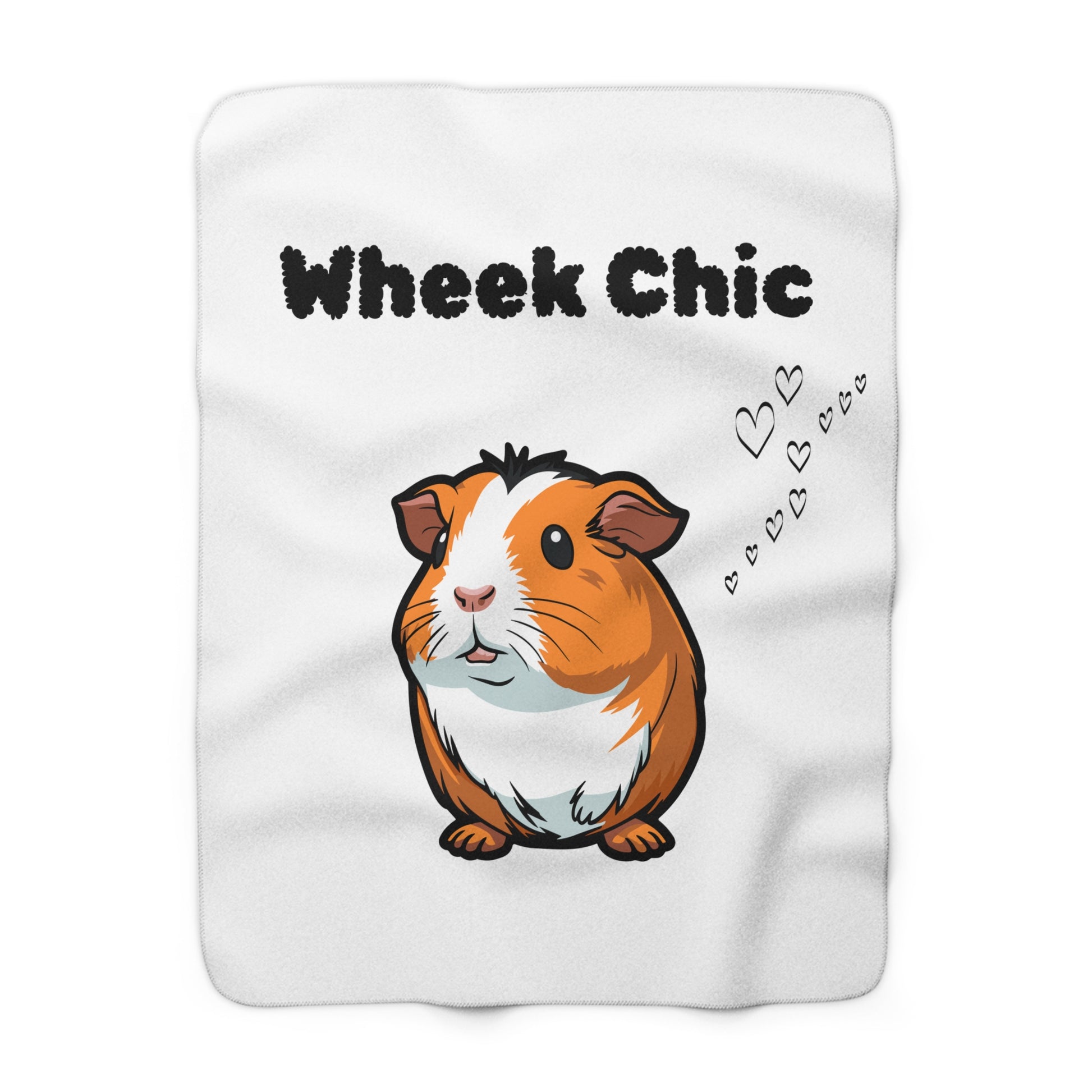 “Wheek Chic” sherpa fleece blanket for guinea pig lovers and pet parents
