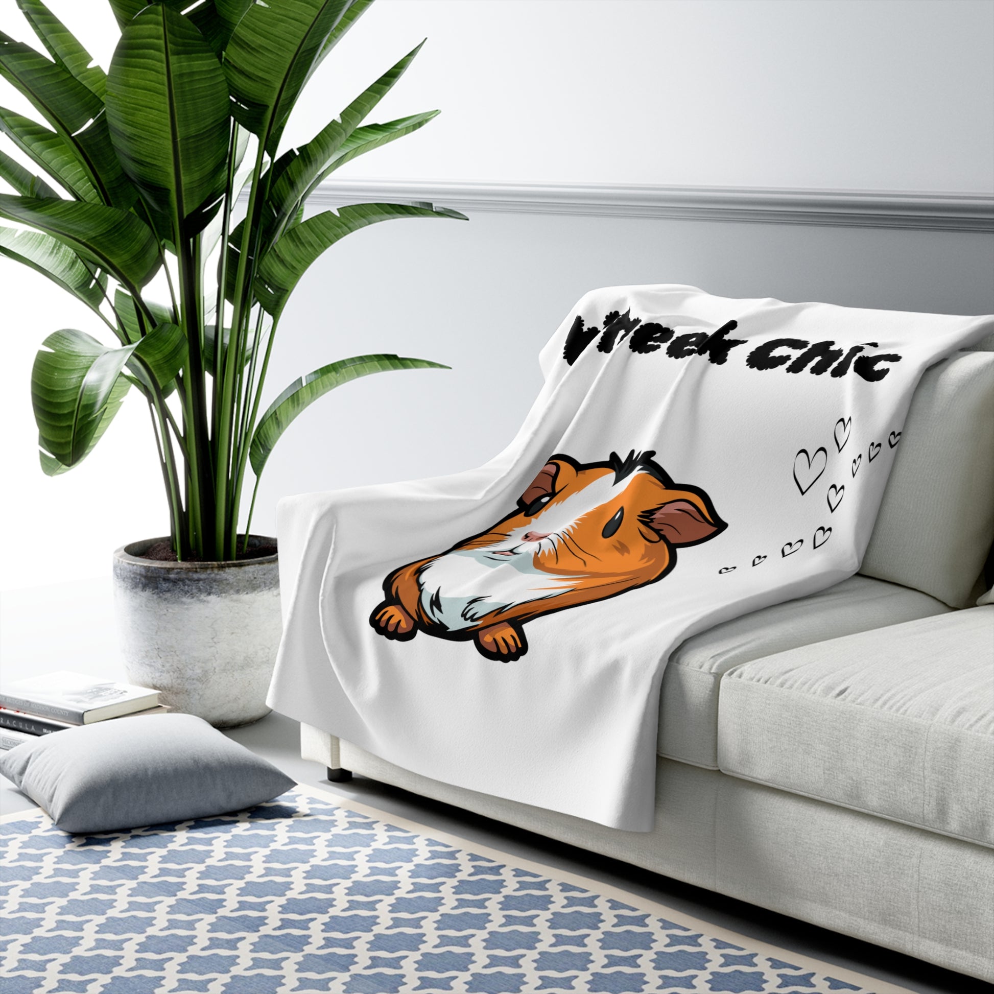 Soft animal-themed throw blanket with cute cavy design