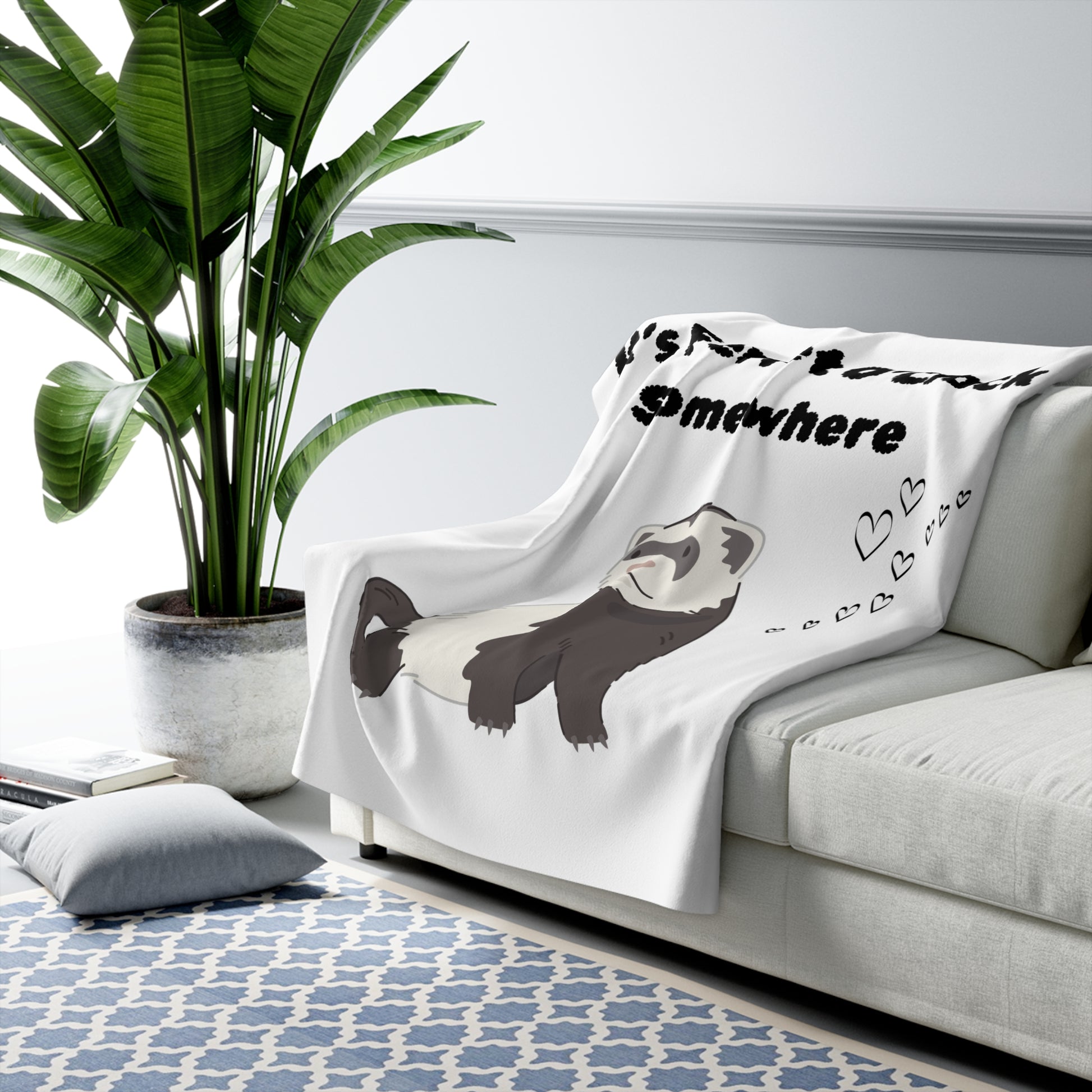 Cozy throw blanket with ferret-themed design – perfect pet parent gift