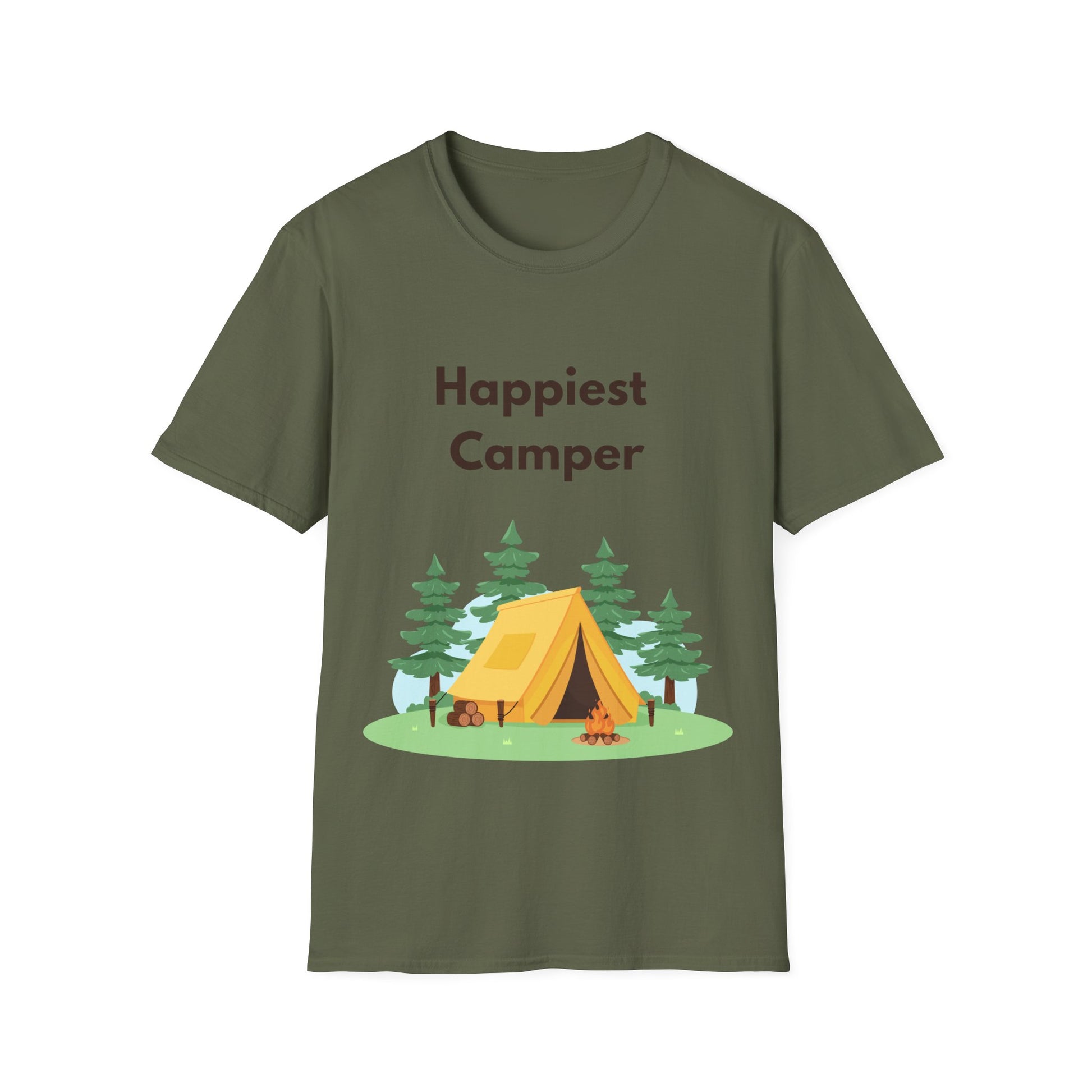 Happiest Camper t-shirt – funny camping unisex tee for outdoor lovers and hikers
